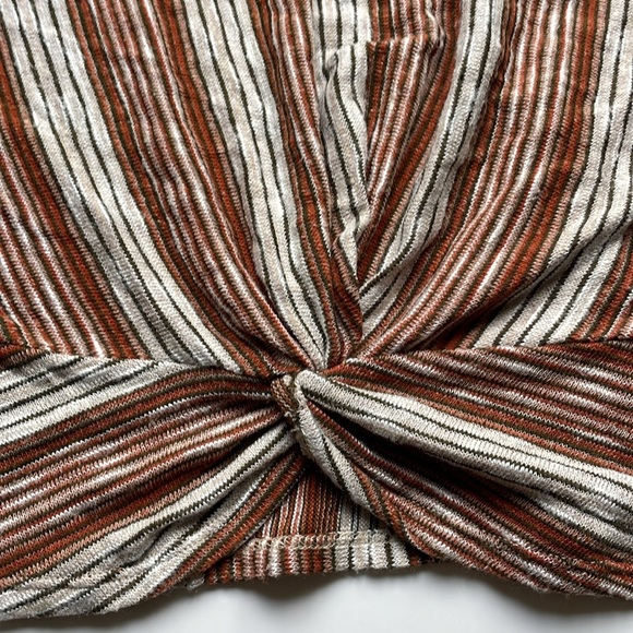 anthropologie W5 Women's Brown and White Striped Tank Top jersey soft - Picture 3 of 5